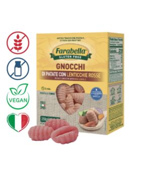 Njoki brez glutena z rdečo lečo