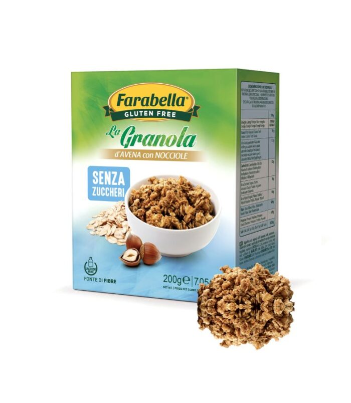 BG granola z lešniki brez sladkorja Granola brez glutena in sladkorja Farabella